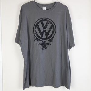 Vintage Gildan Volkswagen Steal Your Face Grateful Dead Gray Graphic T-Shirt 2XL
